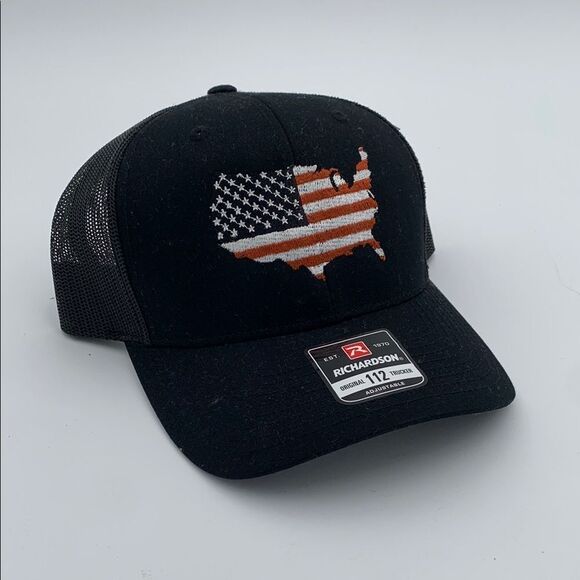 Richardson Black USA Flag Cap - Picture 1 of 4